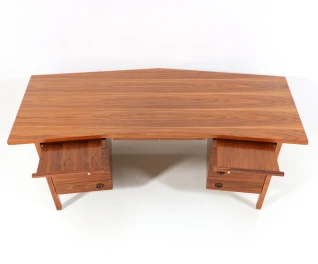 Mid-Century Modern Walnut Executive Desk by Edward Wormley for Dunbar, 1950s
